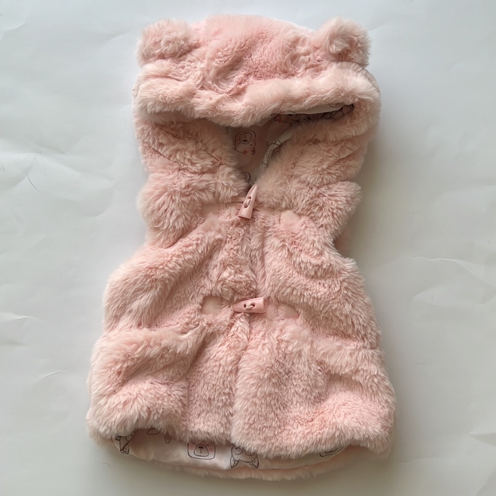 Catherine Malandrino Mini Pink Baby Fur Vest 3-6M - Picture 1 of 11